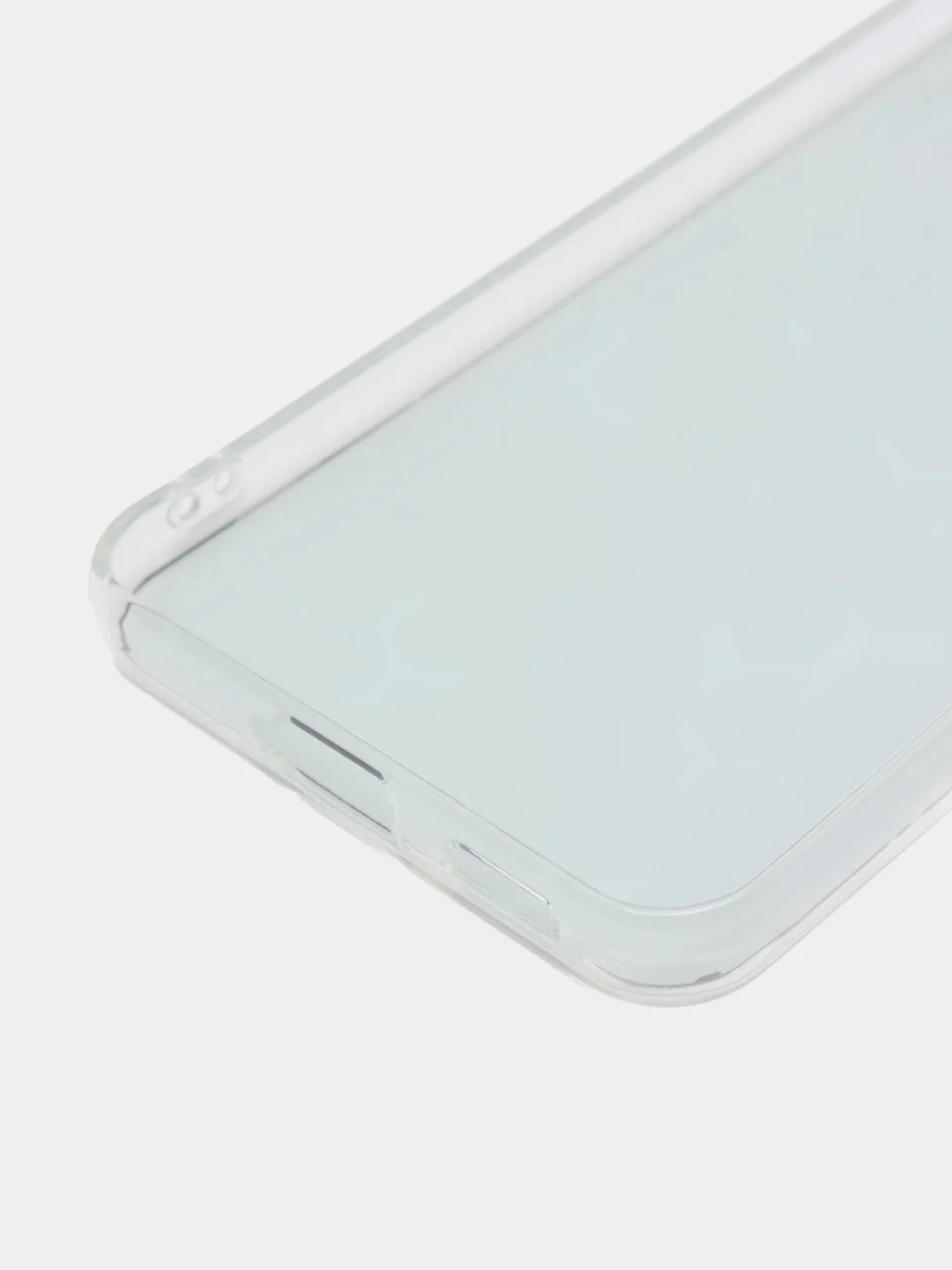 Бирюзовый силиконовый чехол на Samsung Galaxy S22 / Самсунг S22 прозрачный с рисунком, защита камеры