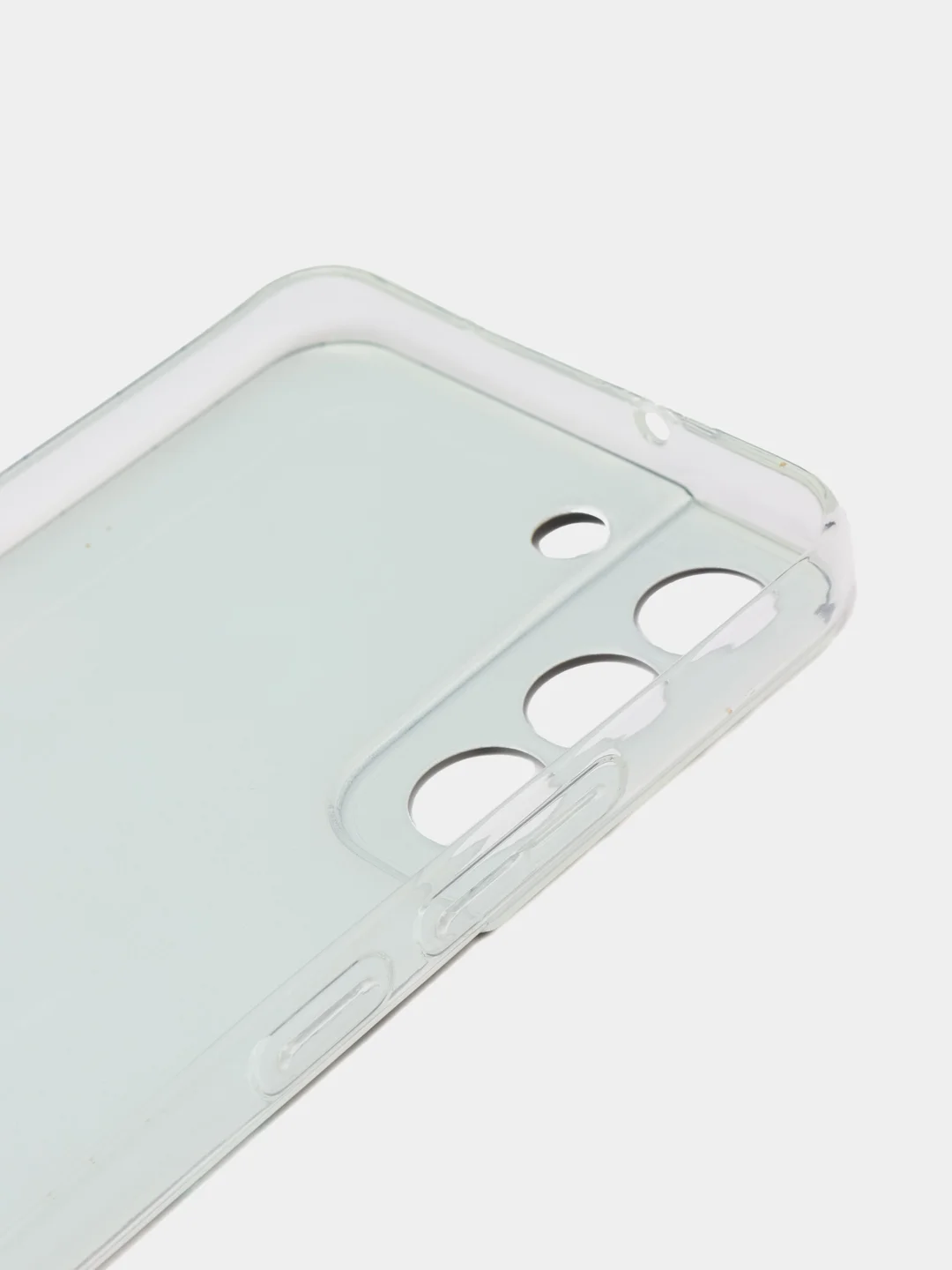 Бирюзовый силиконовый чехол на Samsung Galaxy S22 / Самсунг S22 прозрачный с рисунком, защита камеры
