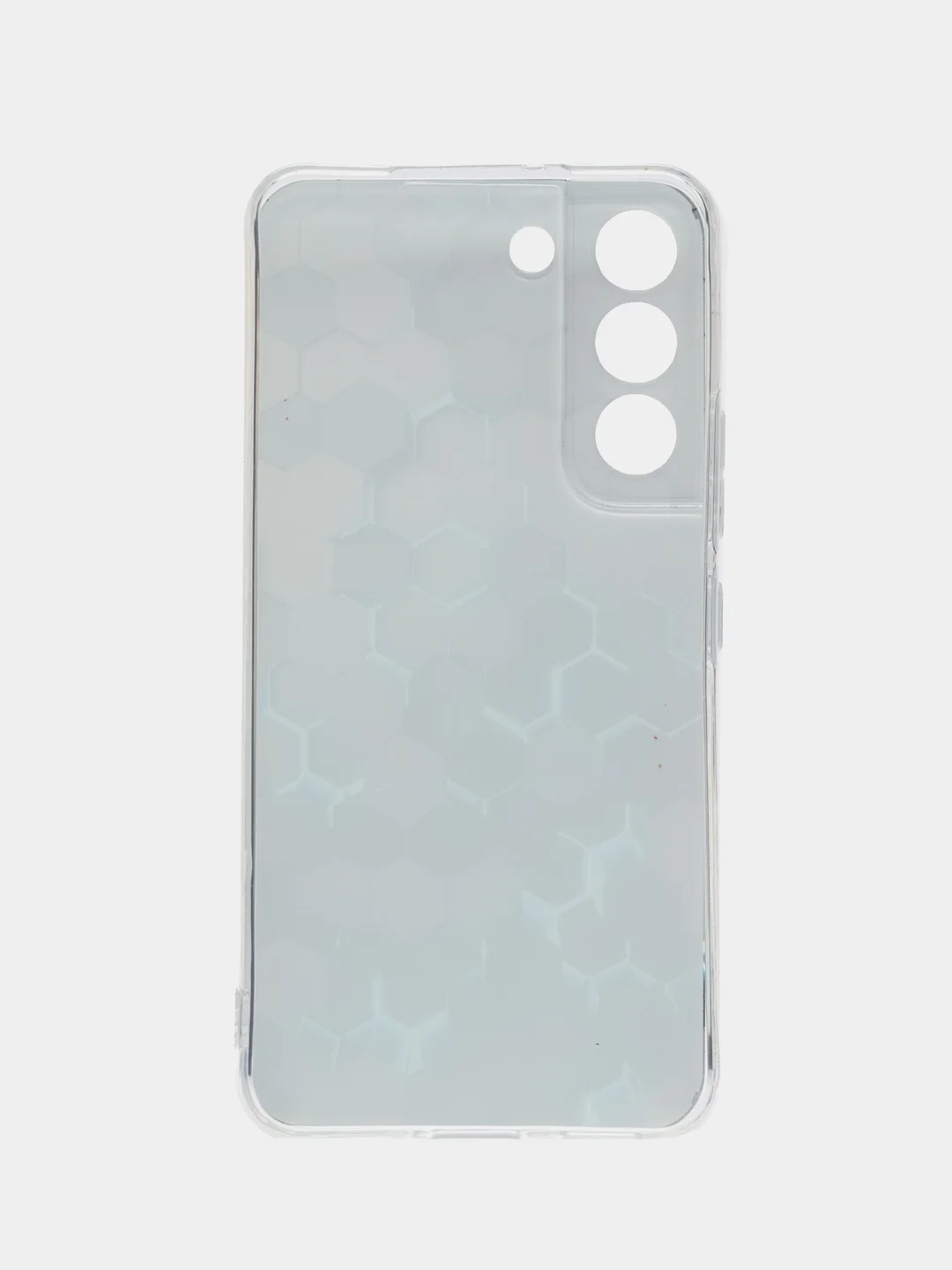 Бирюзовый силиконовый чехол на Samsung Galaxy S22 / Самсунг S22 прозрачный с рисунком, защита камеры