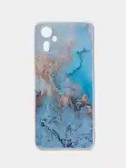 Голубой силиконовый чехол на Tecno Camon 19 Neo / Текно Камон 19 Нео с рисунком, защита камеры