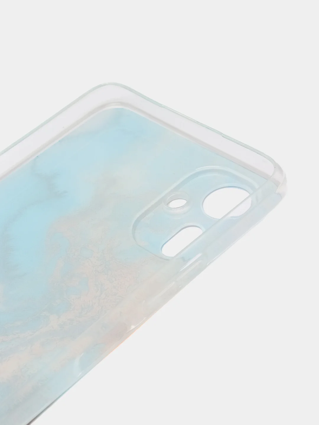 Голубой силиконовый чехол на Tecno Camon 19 Neo / Текно Камон 19 Нео с рисунком, защита камеры