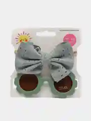 Зеленый солнцезащитные, детские очки, с бантиком