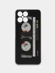 Хром силиконовый чехол на Honor X8 / Хонор Х8 прозрачный, с рисунком, защита камеры