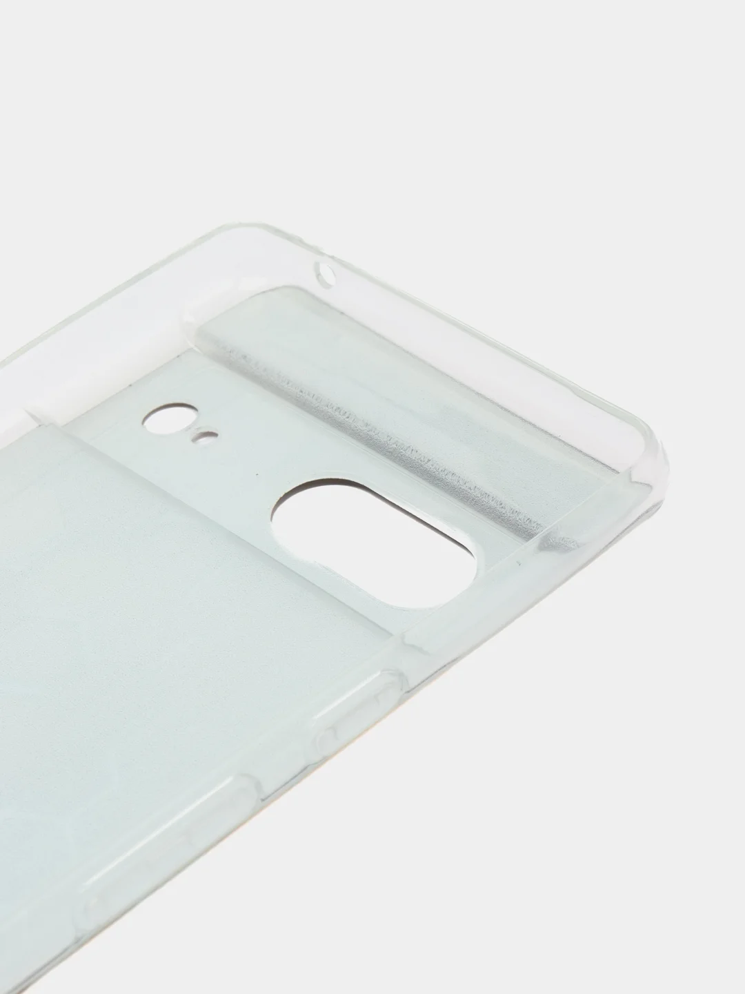 Бирюзовый силиконовый чехол на Google Pixel 7 / Гугл Пиксель 7 прозрачный, с рисунком, защита камеры