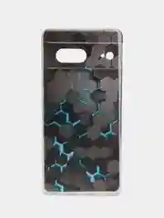 Бирюзовый силиконовый чехол на Google Pixel 7 / Гугл Пиксель 7 прозрачный, с рисунком, защита камеры