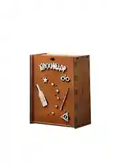 Подарочный набор: 4 бокала для виски "Бухля", с 3D гравировкой, в деревянной коробке