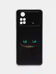 Черный силиконовый чехол на Xiaomi POCO M4 Pro 4G / Поко М4 Про 4G с рисунком, защита камеры