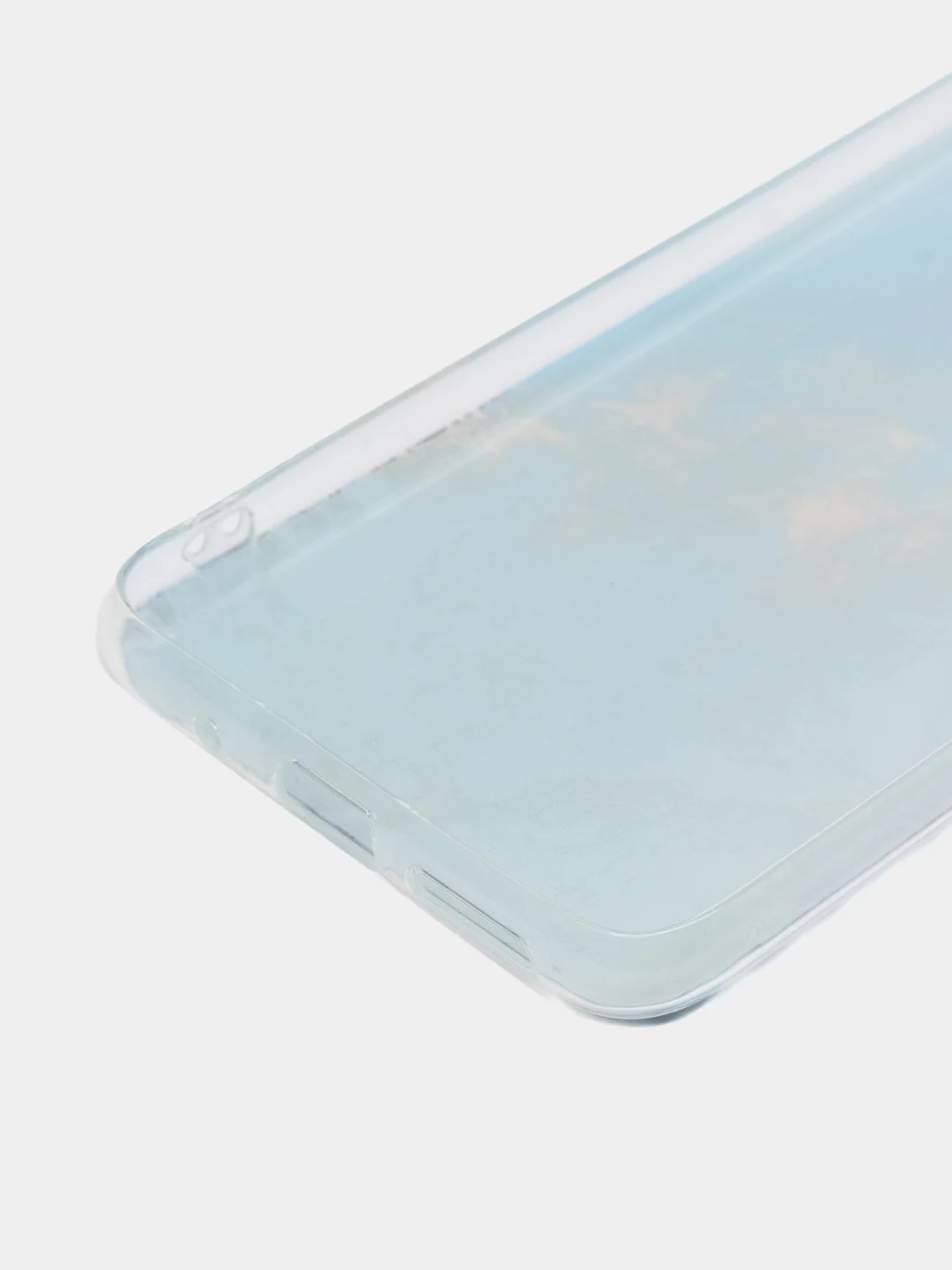 Голубой силиконовый чехол на Xiaomi Poco C40 / Сяоми Поко С40 прозрачный с рисунком, защита камеры