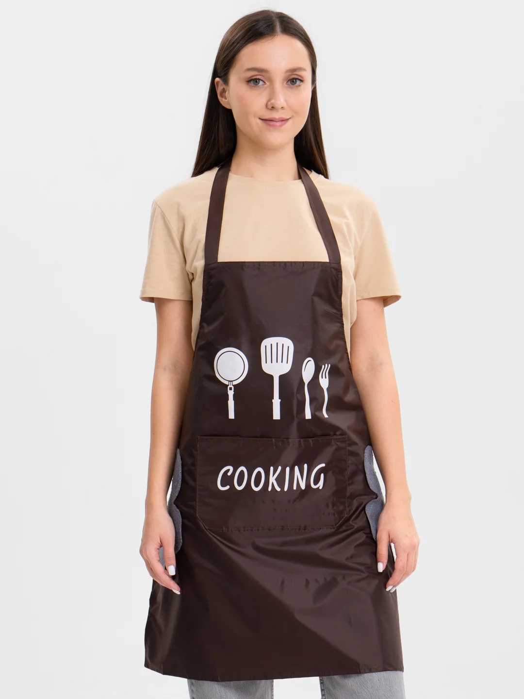 Тёмно-коричневый фартук кухонный COOKING