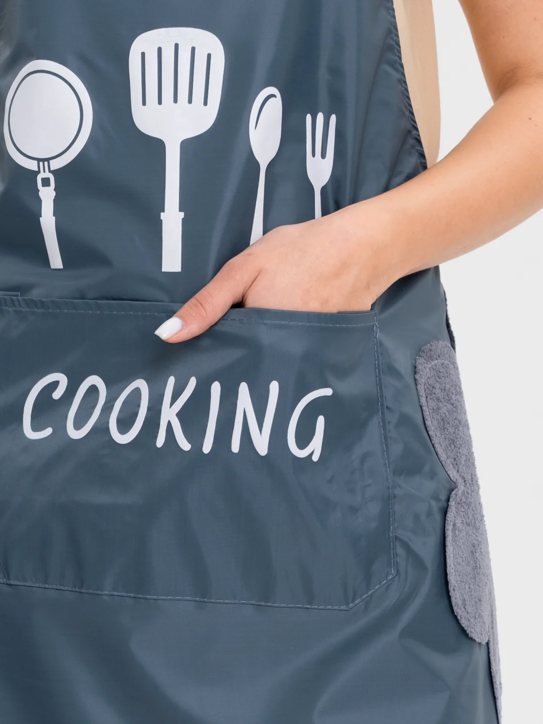 Тёмно-бирюзовый фартук кухонный COOKING