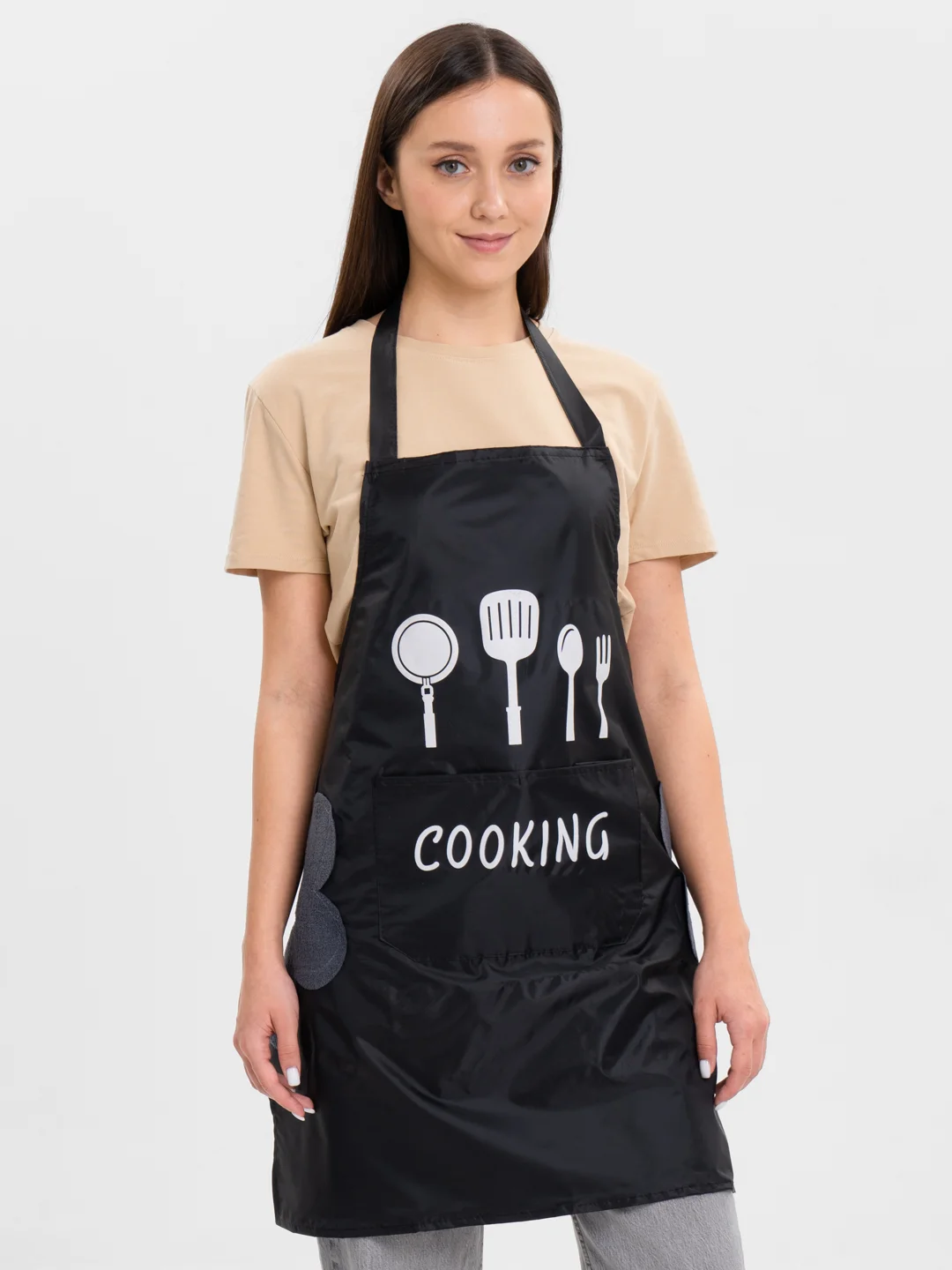 Черный фартук кухонный COOKING