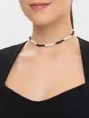 Угольный чокер из бисера