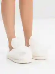 Белый тапочки домашние теплые, "Котики"