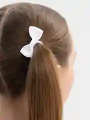 Белый бантики резинки для волос детские "Twist", детские резинки 2 шт