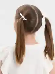 Белый бантики резинки для волос детские "Twist", детские резинки 2 шт
