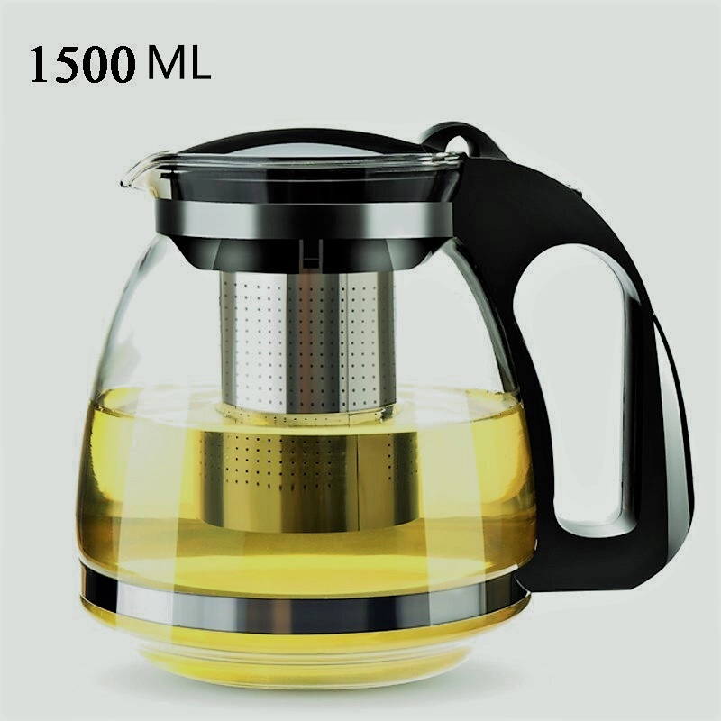 Чайник заварочный 1600 ml стекло-пластик