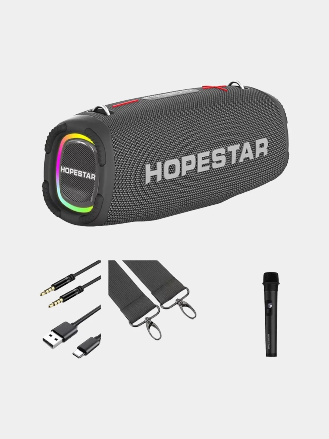 Зелёный хаки портативная акустика Hopestar A6Max 80W с микрофоном