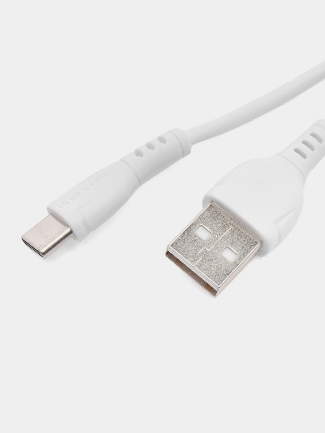 Белый кабель для зарядки телефона iPhone и Android BX51, 1 м / 3 типа разъема
