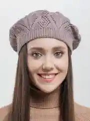Ажурный вязаный берет "Арина", шапка женская весна-осень