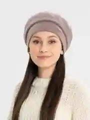 Багровый берет женский вязаный Гуннера, шапка на флисовом подкладе