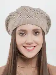 Берет женский вязаный "Ева", ажурный
