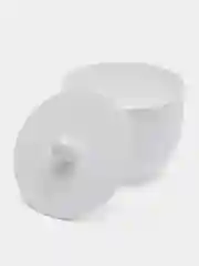 Белый сахарница с ложкой, белая