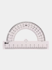 Транспортир, 180 град., 10 см, пластик, разные цвета