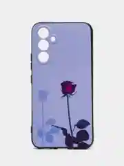 Серебряный силиконовый чехол для Samsung Galaxy A54 (Самсунг Галакси А54), с принтом, с рисунком