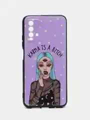 Пурпурный силиконовый чехол для Xiaomi Redmi 9T (Сяоми Редми 9Т), с принтом, с рисунком