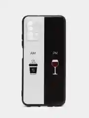 Бирюзовый силиконовый чехол для Xiaomi Redmi 9T (Сяоми Редми 9Т), с принтом, с рисунком