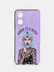 Пурпурный силиконовый чехол для OPPO A17 / A17K, с принтом, с рисунком, Оппо А17 / 17К