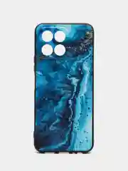 Тёмно-бирюзовый силиконовый чехол для Honor X6/Honor X8 5G (Хонор Х6/Х8 5г), с принтом, с рисунком