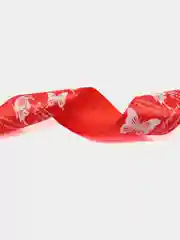 Красный атласная лента " Бабочки и надписи", 25 мм