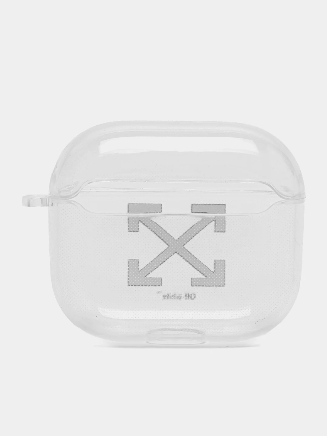Серый металлик чехол для наушников Apple AirPods 3 силиконовый прозрачный принт Nike / Найк