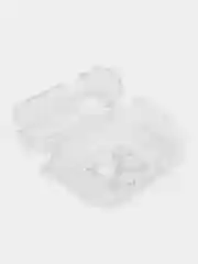 Серый металлик чехол для наушников Apple AirPods 3 силиконовый прозрачный принт Nike / Найк
