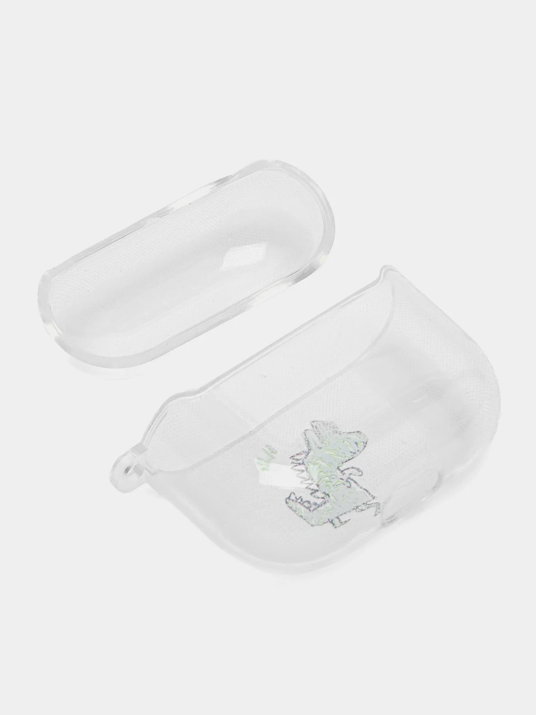 Тёмно-бирюзовый чехол для наушников Apple AirPods 3 силиконовый прозрачный принт Nike / Найк