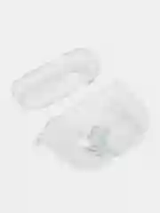 Тёмно-бирюзовый чехол для наушников Apple AirPods 3 силиконовый прозрачный принт Nike / Найк