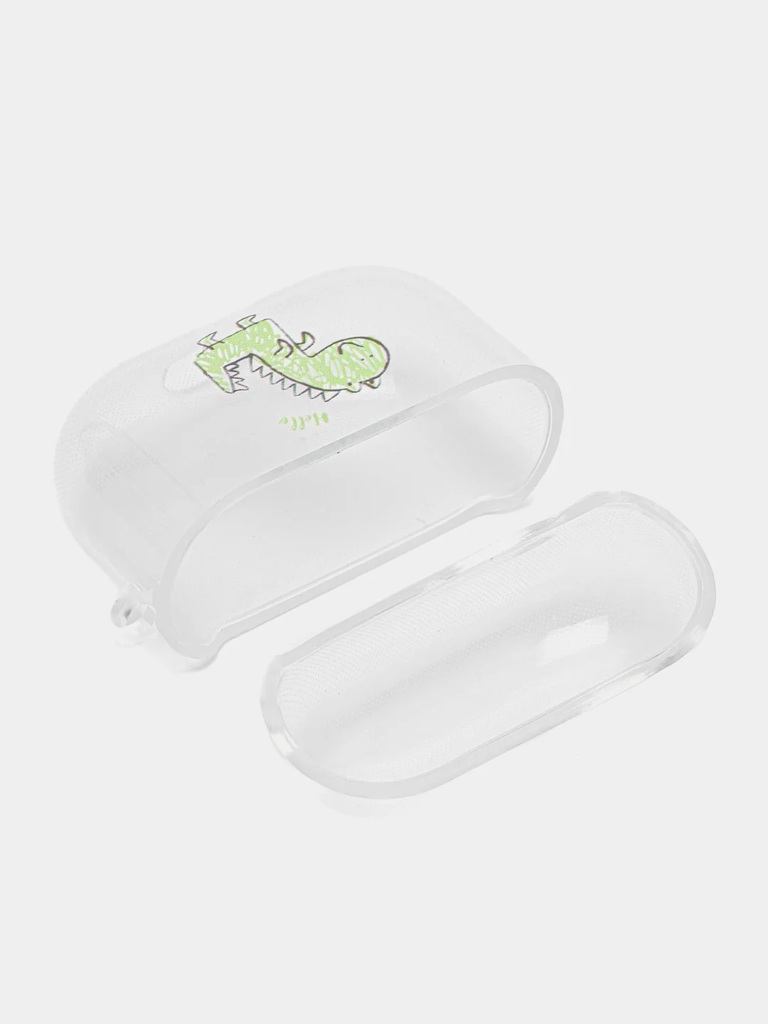 Тёмно-бирюзовый чехол для наушников Apple AirPods 3 силиконовый прозрачный принт Nike / Найк