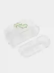 Тёмно-бирюзовый чехол для наушников Apple AirPods 3 силиконовый прозрачный принт Nike / Найк