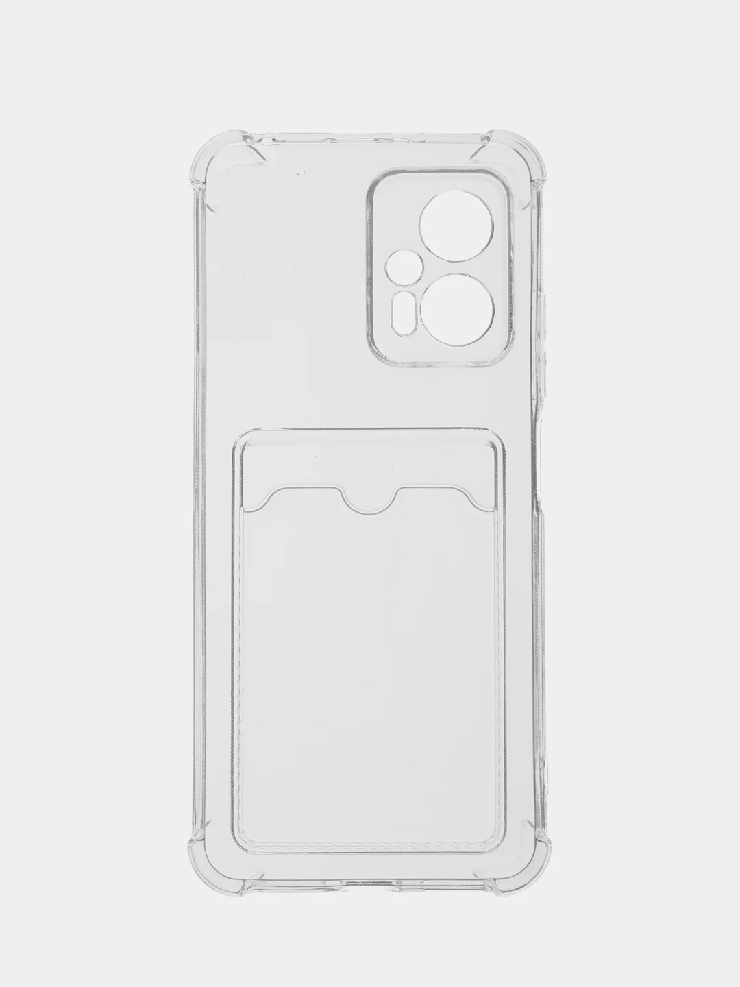 Прозрачный силиконовый чехол Xiaomi POCO X4 GT (Сяоми Поко Х4 ГТ), с карманом для карт, прозрачный