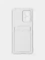 Прозрачный силиконовый чехол Xiaomi POCO X4 GT (Сяоми Поко Х4 ГТ), с карманом для карт, прозрачный
