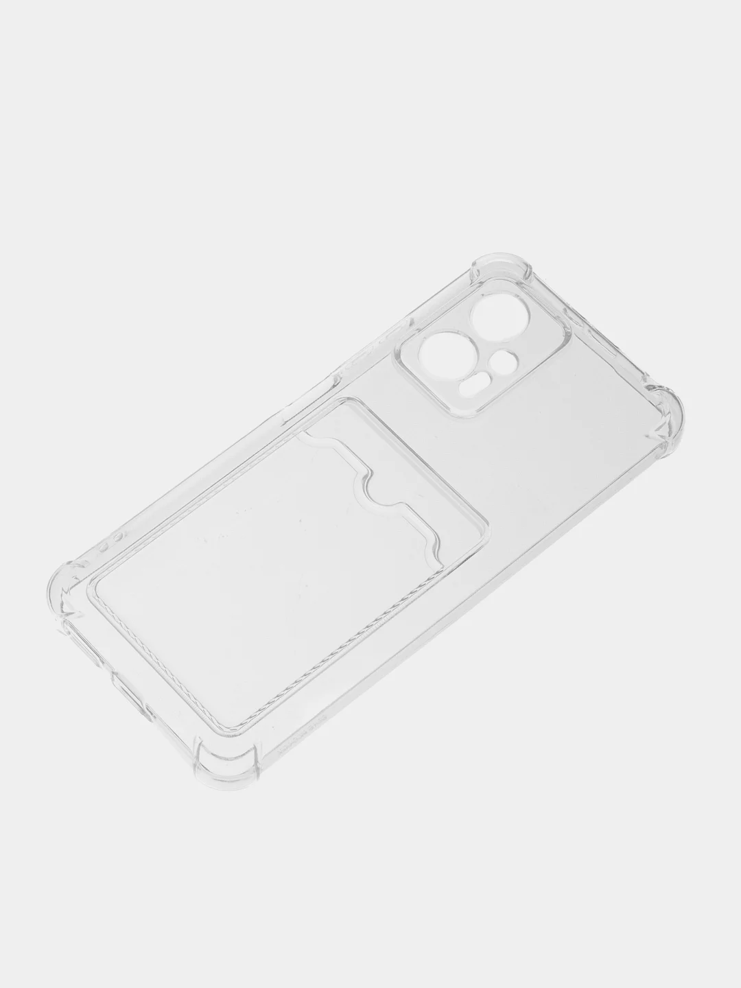 Прозрачный силиконовый чехол Xiaomi POCO X4 GT (Сяоми Поко Х4 ГТ), с карманом для карт, прозрачный