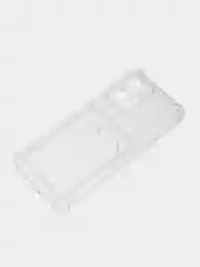 Прозрачный силиконовый чехол Xiaomi POCO X4 GT (Сяоми Поко Х4 ГТ), с карманом для карт, прозрачный