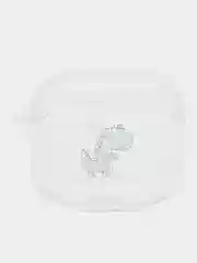 Тёмно-бирюзовый чехол для наушников Apple AirPods 3 силиконовый прозрачный принт Nike / Найк