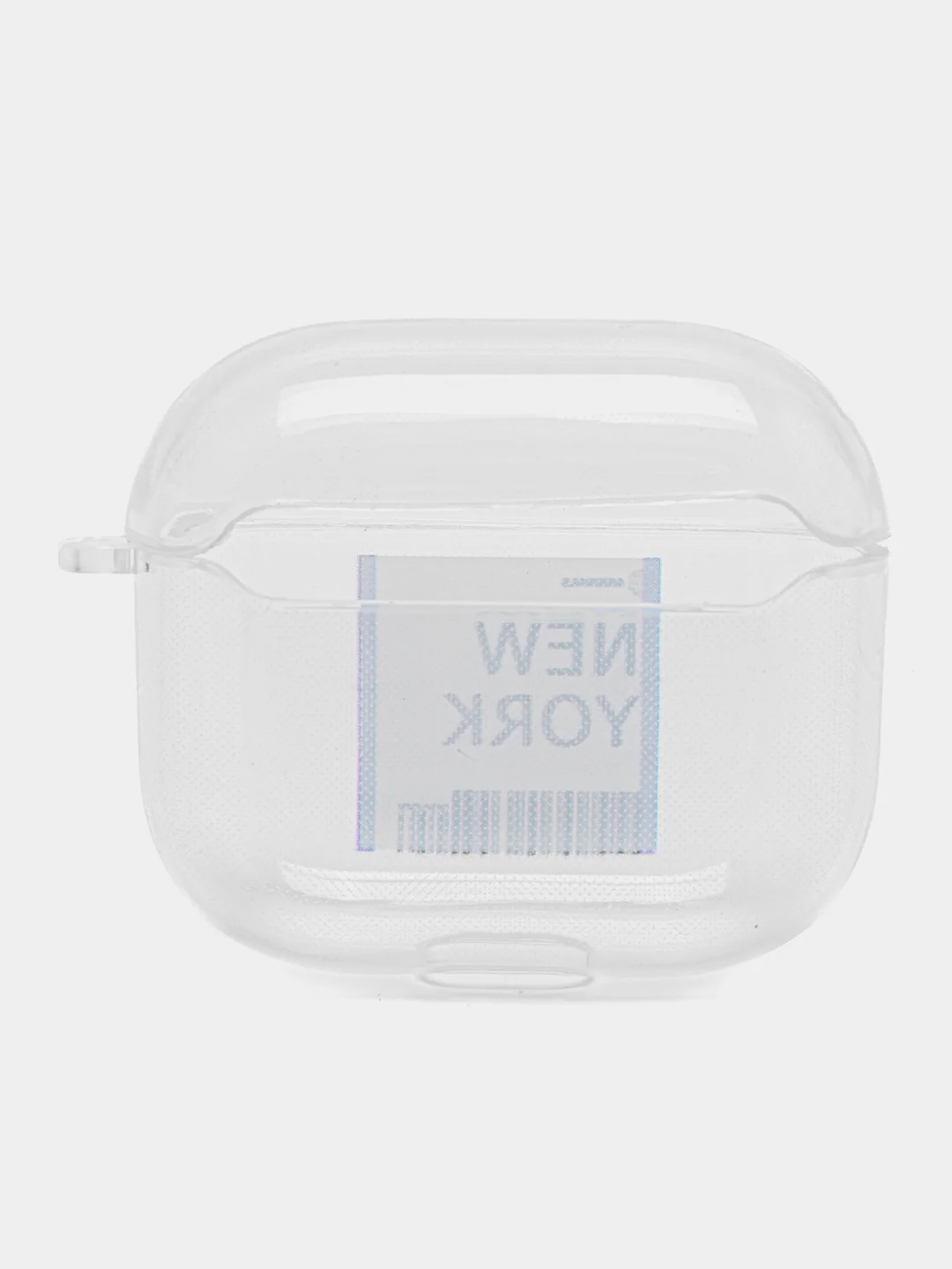 Светло-синий чехол для наушников Apple AirPods 3 силиконовый прозрачный принт Nike / Найк