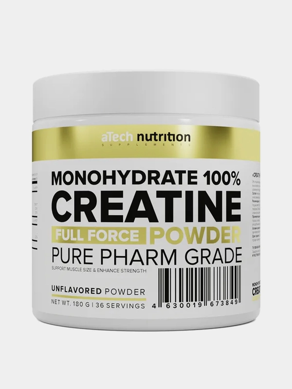 Креатин CREATINE MONOHYDRATE 100%, ATech nutrition, без вкуса, 180гр