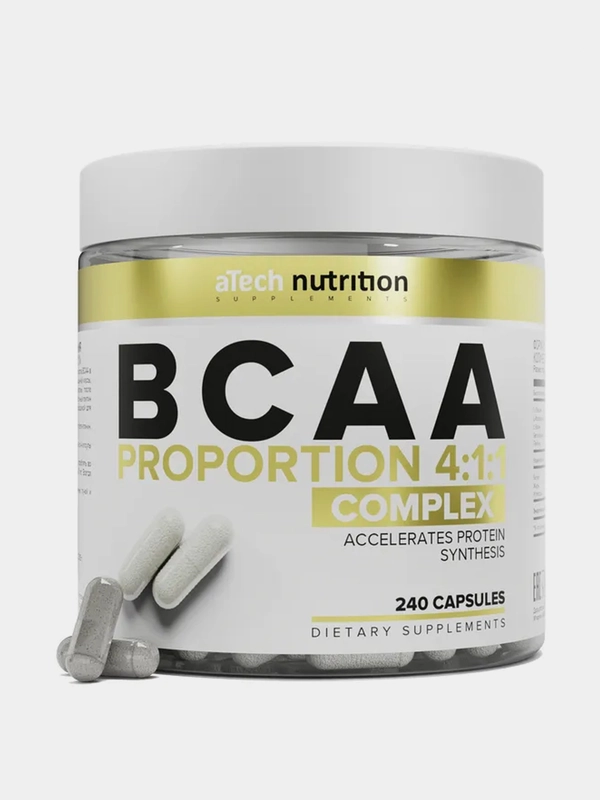 Аминокислотный комплекс ВСАА 4:1:1, ATech nutrition , 240капс