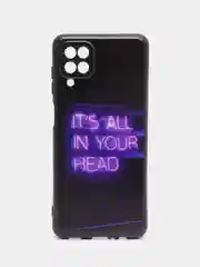 Серый силиконовый чехол для Samsung Galaxy A12 / M12, с принтом, с рисунком (Самсунг А12 / М12)