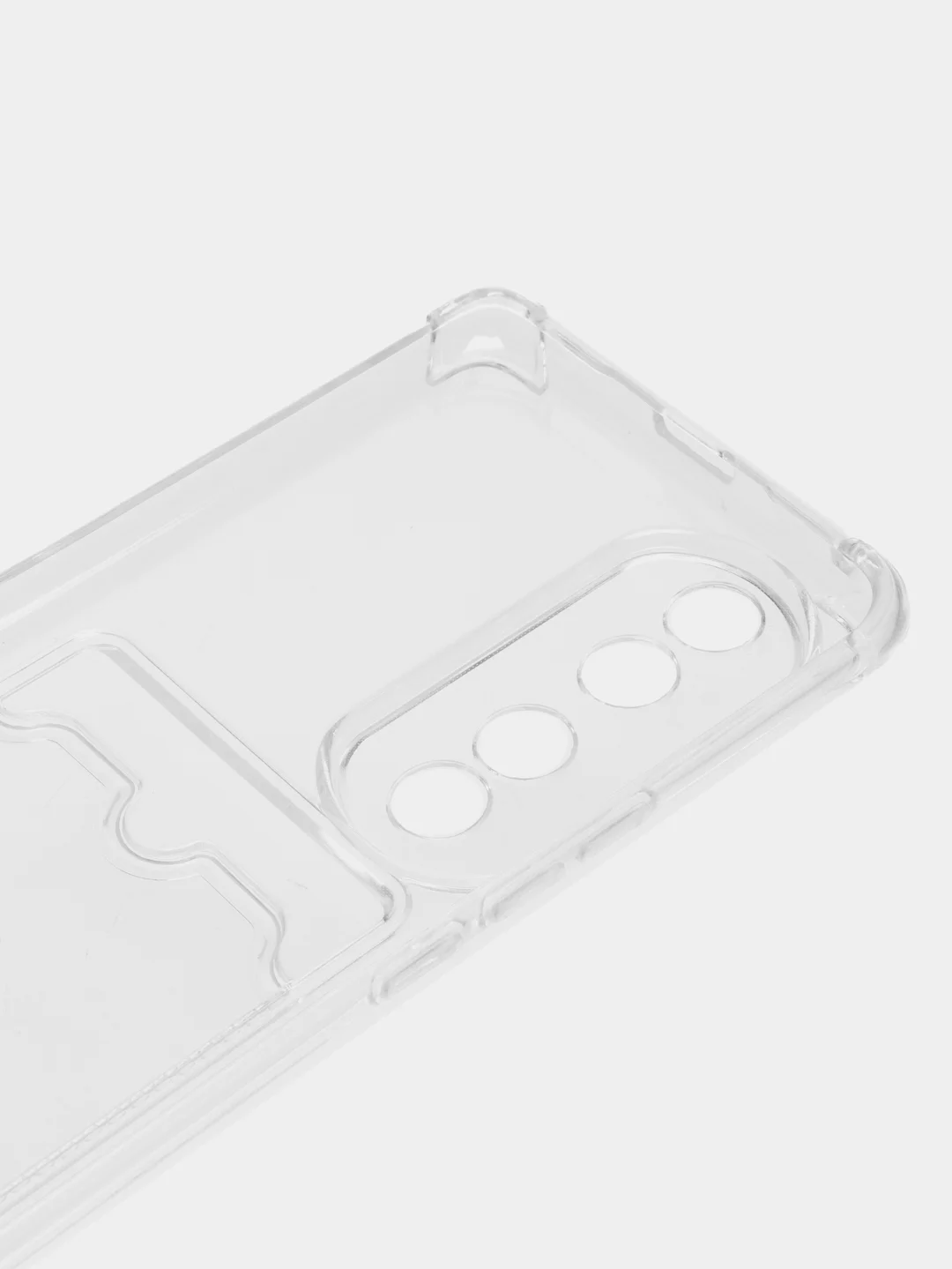 Прозрачный силиконовый чехол Honor 70 Pro / 70 Plus (Хонор Про Плюс), с карманом для карт, прозрачный
