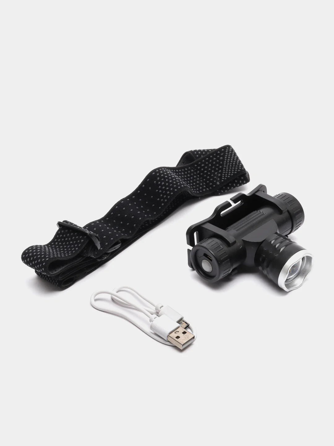 Ермак фонарь налобный, CREE XPE LED, 4 режима, 1200 мАч, 8,3 х 3,8 х 7,3 см,  USB кабель, пластик